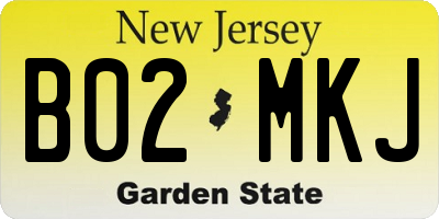 NJ license plate B02MKJ