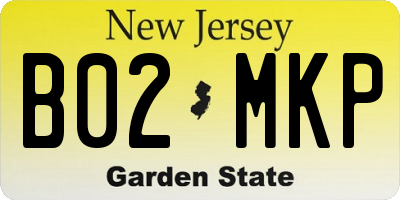 NJ license plate B02MKP