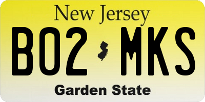 NJ license plate B02MKS