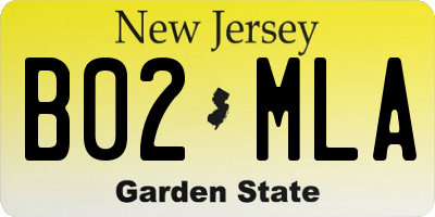 NJ license plate B02MLA