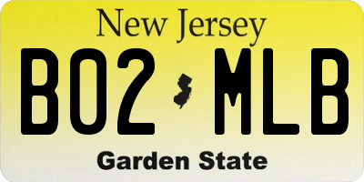 NJ license plate B02MLB