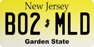 NJ license plate B02MLD