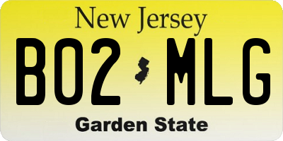NJ license plate B02MLG