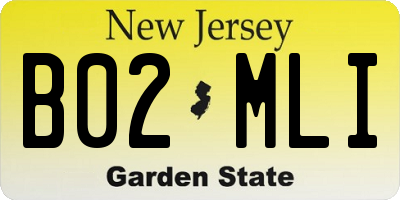 NJ license plate B02MLI