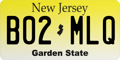 NJ license plate B02MLQ