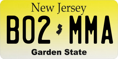NJ license plate B02MMA