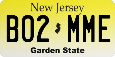 NJ license plate B02MME