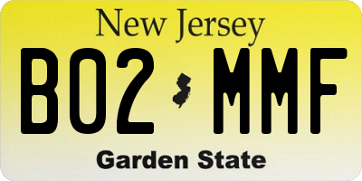 NJ license plate B02MMF