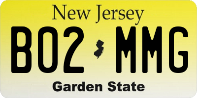 NJ license plate B02MMG