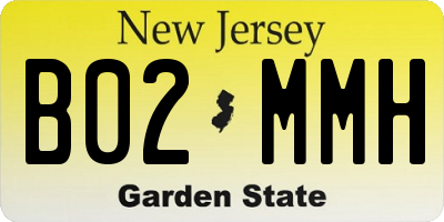NJ license plate B02MMH