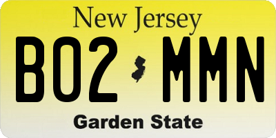 NJ license plate B02MMN