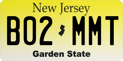 NJ license plate B02MMT