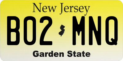 NJ license plate B02MNQ