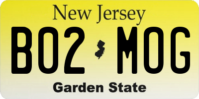 NJ license plate B02MOG