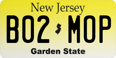 NJ license plate B02MOP