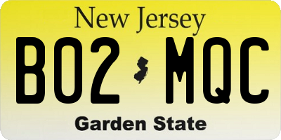 NJ license plate B02MQC