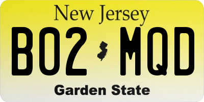 NJ license plate B02MQD