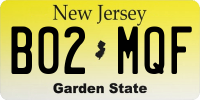 NJ license plate B02MQF