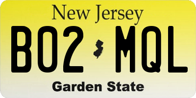 NJ license plate B02MQL
