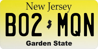 NJ license plate B02MQN
