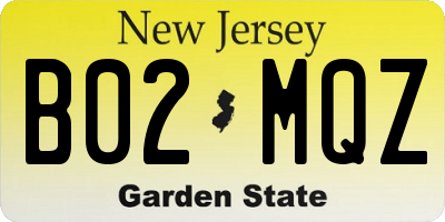 NJ license plate B02MQZ