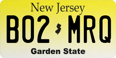 NJ license plate B02MRQ