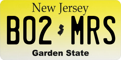 NJ license plate B02MRS