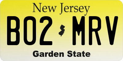 NJ license plate B02MRV