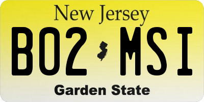 NJ license plate B02MSI