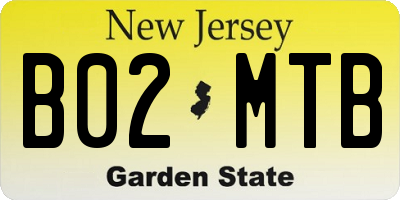 NJ license plate B02MTB