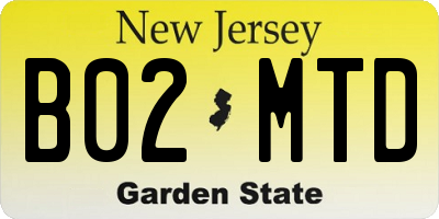 NJ license plate B02MTD