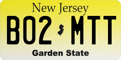 NJ license plate B02MTT