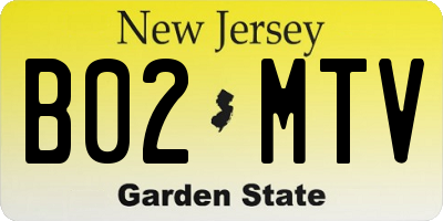 NJ license plate B02MTV