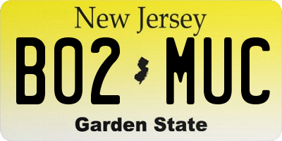 NJ license plate B02MUC