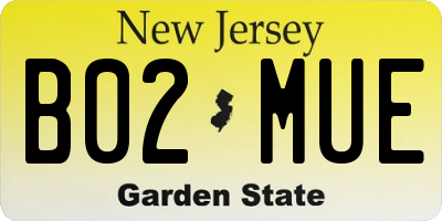 NJ license plate B02MUE