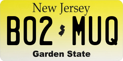 NJ license plate B02MUQ