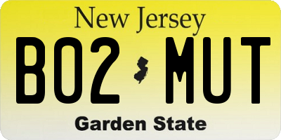 NJ license plate B02MUT