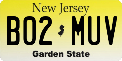 NJ license plate B02MUV