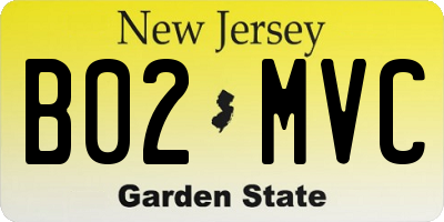 NJ license plate B02MVC