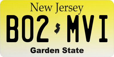 NJ license plate B02MVI