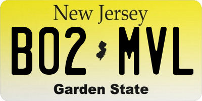 NJ license plate B02MVL