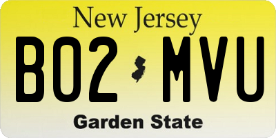 NJ license plate B02MVU