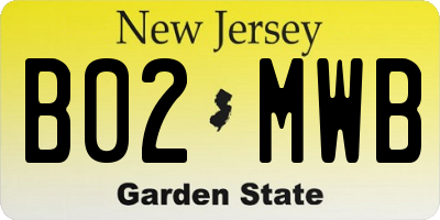NJ license plate B02MWB