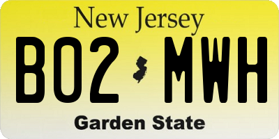 NJ license plate B02MWH