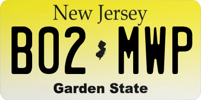 NJ license plate B02MWP
