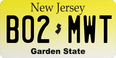 NJ license plate B02MWT