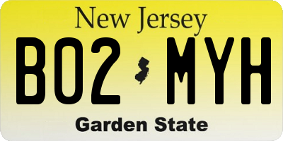 NJ license plate B02MYH