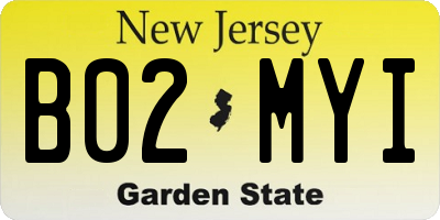NJ license plate B02MYI