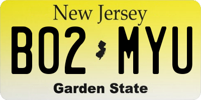 NJ license plate B02MYU