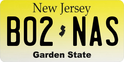 NJ license plate B02NAS
